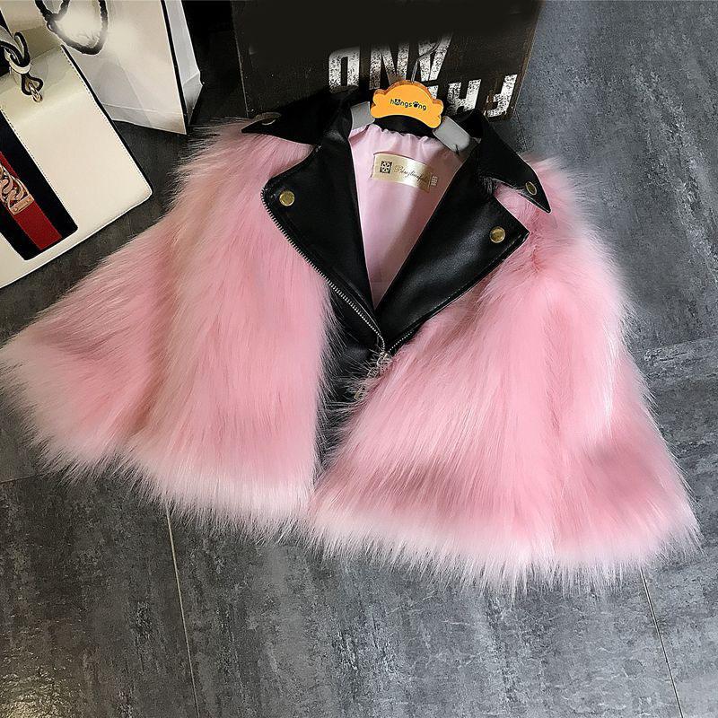 

Осенне-зимнее детское пальто из искусственного лисьего меха с лацканами, повседневное 90cm