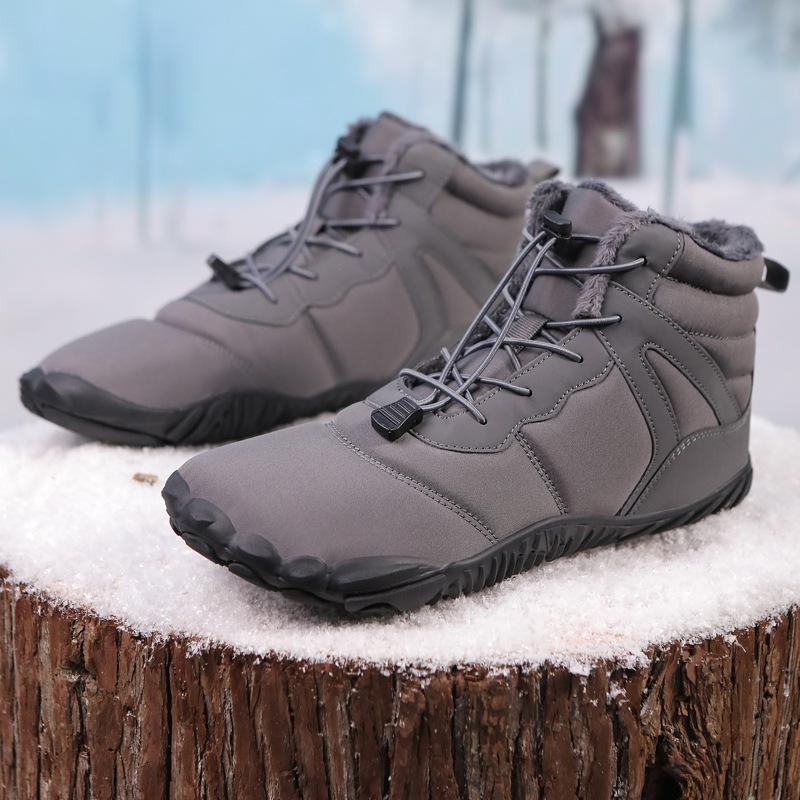 Unisex Mid-Top Winter Snow Boots: Thickened Velvet, Non-Slip Outdoor Hiking Shoes