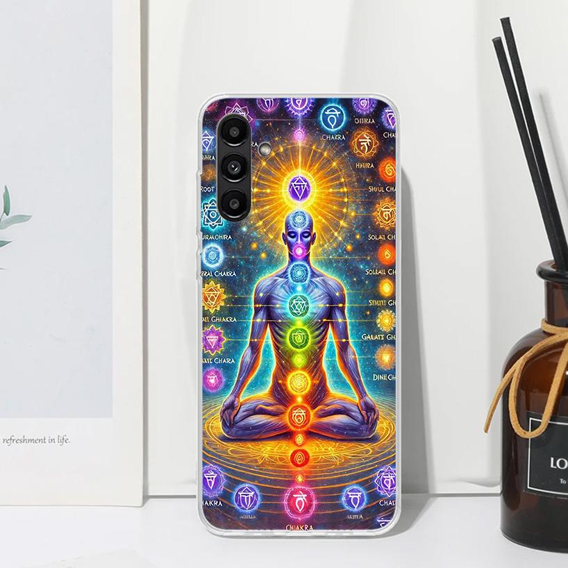 Yoga Chakra Spiritual Energy Universe Phone Case For Samsung Galaxy A17 A37 A57 A16 A26 A36 A56 A15 A25 A35 A55 A14 A24 A34 A54