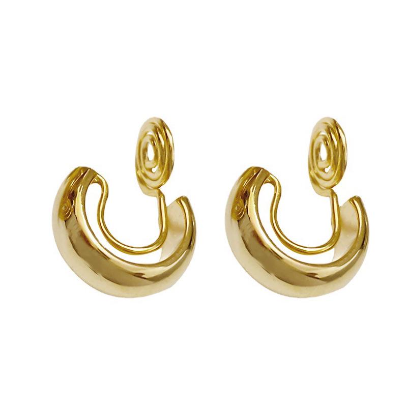 Cercei metalici sensibili pentru urechi, cu cerc: Manșete retro pentru urechi fără piercing pentru femei