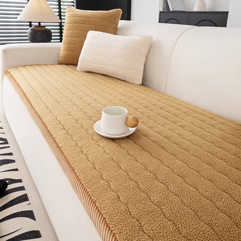 Winter Thick Corduroy Sofa Cushion Thickened Anti Slip Sofa Cover Vintage Sofa Protection Pad for Living Room Decoration