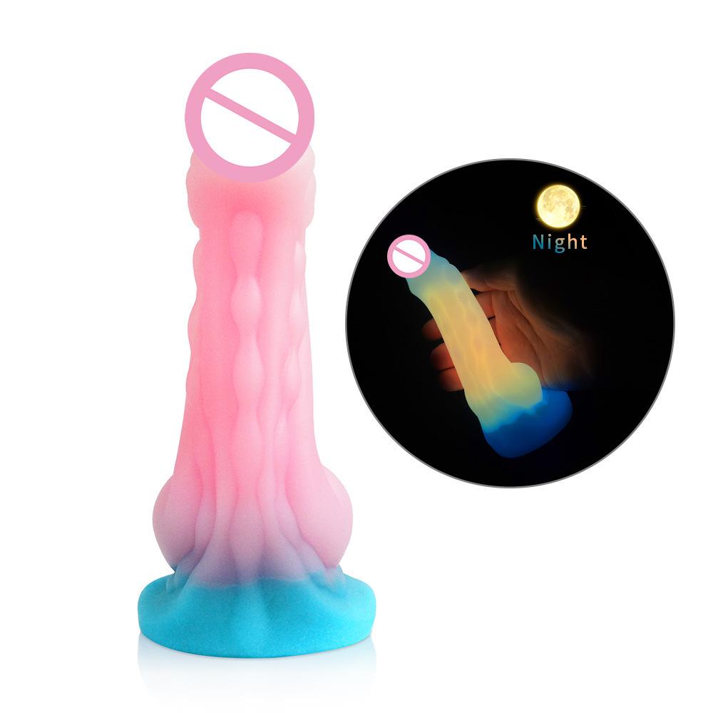 Conjunto de Plug Anal de Silicone Luminoso Colorido Misto - Brinquedos Eróticos Macios para Homens e Mulheres