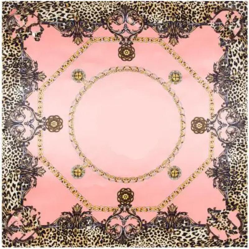90x90cm Square Scarf Fashion Scarves For Women Leopard Printed Silk Scarf Female Shawl Bandana For Head Hijab Scarfs For Ladies