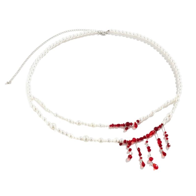 

Halloween Sexy Chest/ Waist Chain for Woman Nightclub Blood Drop Tassels Decors Chain Nightclub Dance Body Accessories 1