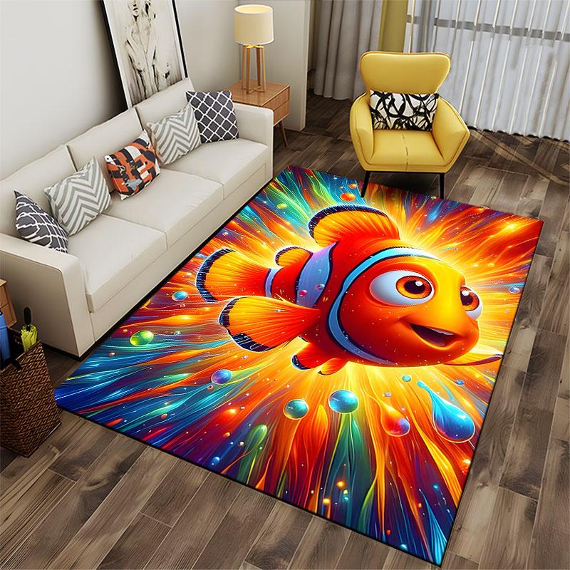 Colorful Clownfish Art Carpet suitable as a non-slip mat for the living room or bedroom sofa