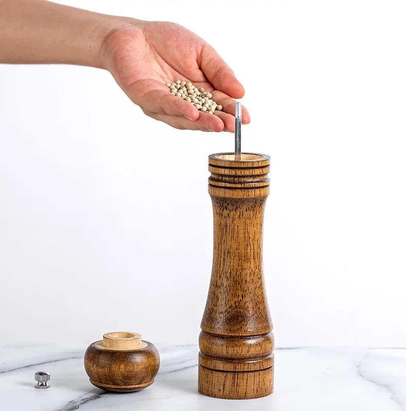 

1 шт. Перечница, соль и перечница, кухонные принадлежности, перечница, дубовый перец, свежемолотый деревянный перец, колба, перечница