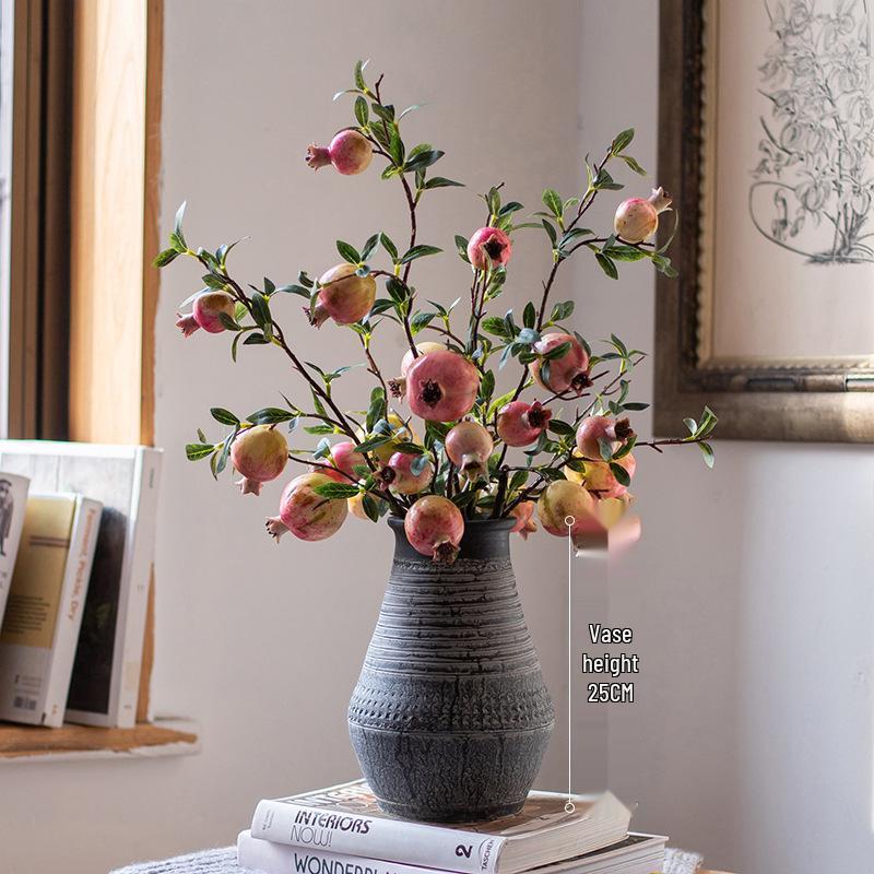 Persimmon & Pomegranate Artificial Floral Arrangement for Living Room Blessings & Entrance Decor