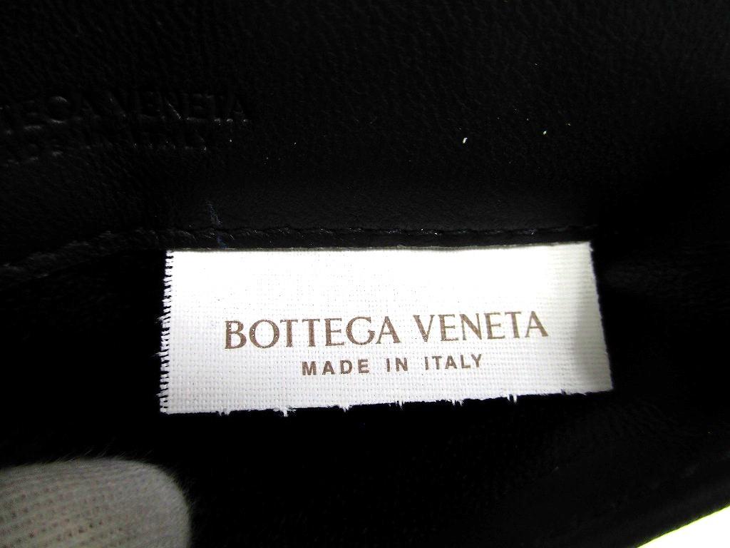 Authentic BOTTEGA VENETA Intrecciato Black Leather Business Card Holder #b110  Open Box