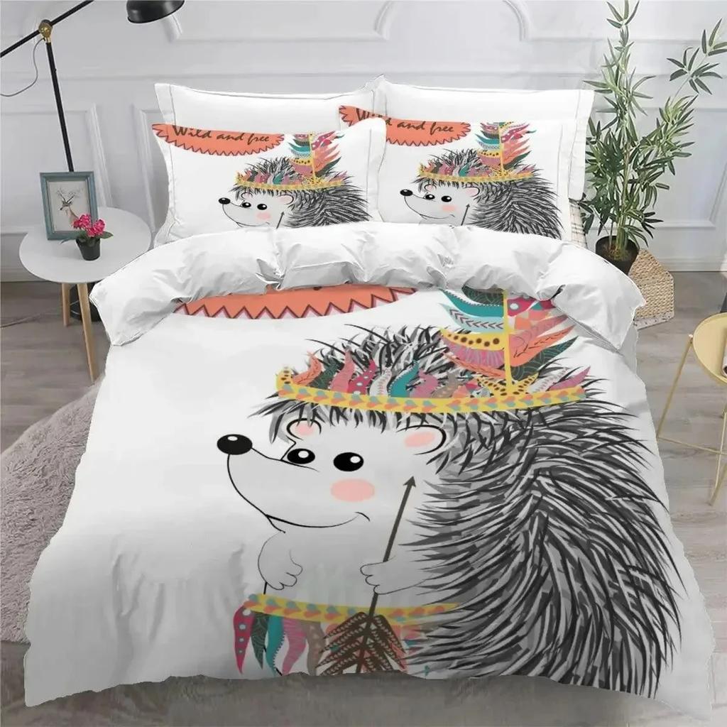 3D Print Forest Animal Cartoon Zoo Bedding Set Double Twin King Duvet Cover Comforter Pillowcase Boys Girls Adults Bedroom