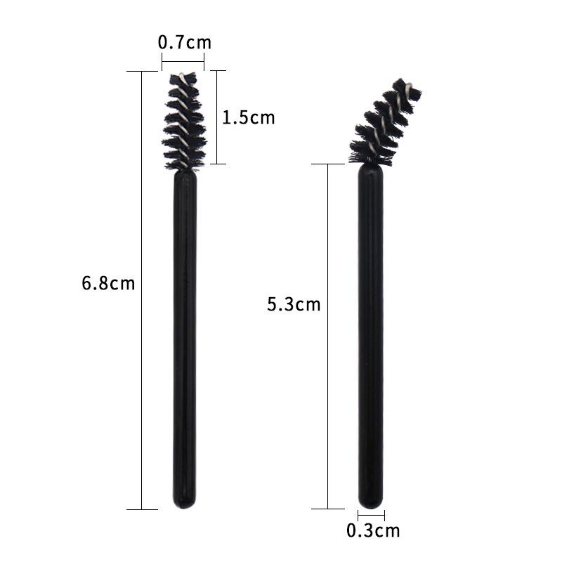 Pack of 50 Disposable Mini Nylon Eyelash and Eyebrow Brushes with Solid Handles