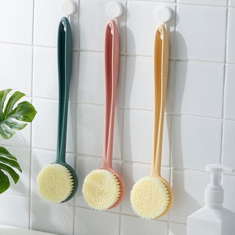 Long-Handled Bathtub Shower Brush Bathroom Brush Body Soft Hair Washing Brush Hand Back Scrub Skin Massage Bathroom Tool