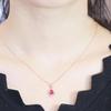 Purple Gold-Plated Rose Gold Luxury Women'S Water Drop Redstone Pendant Zircon Flash Collarbone Chain