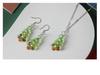 Murano Glass Sterling Silver Christmas Tree Earrings & Necklace Set