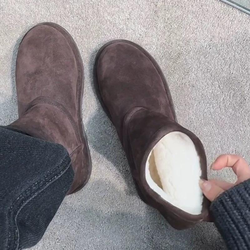 

Зимняя подошва маффина новая зимняя мода теплые средней высоты утолщенные бархатные внутренние стельки шерстяные сноубутсы 39 темный кофе