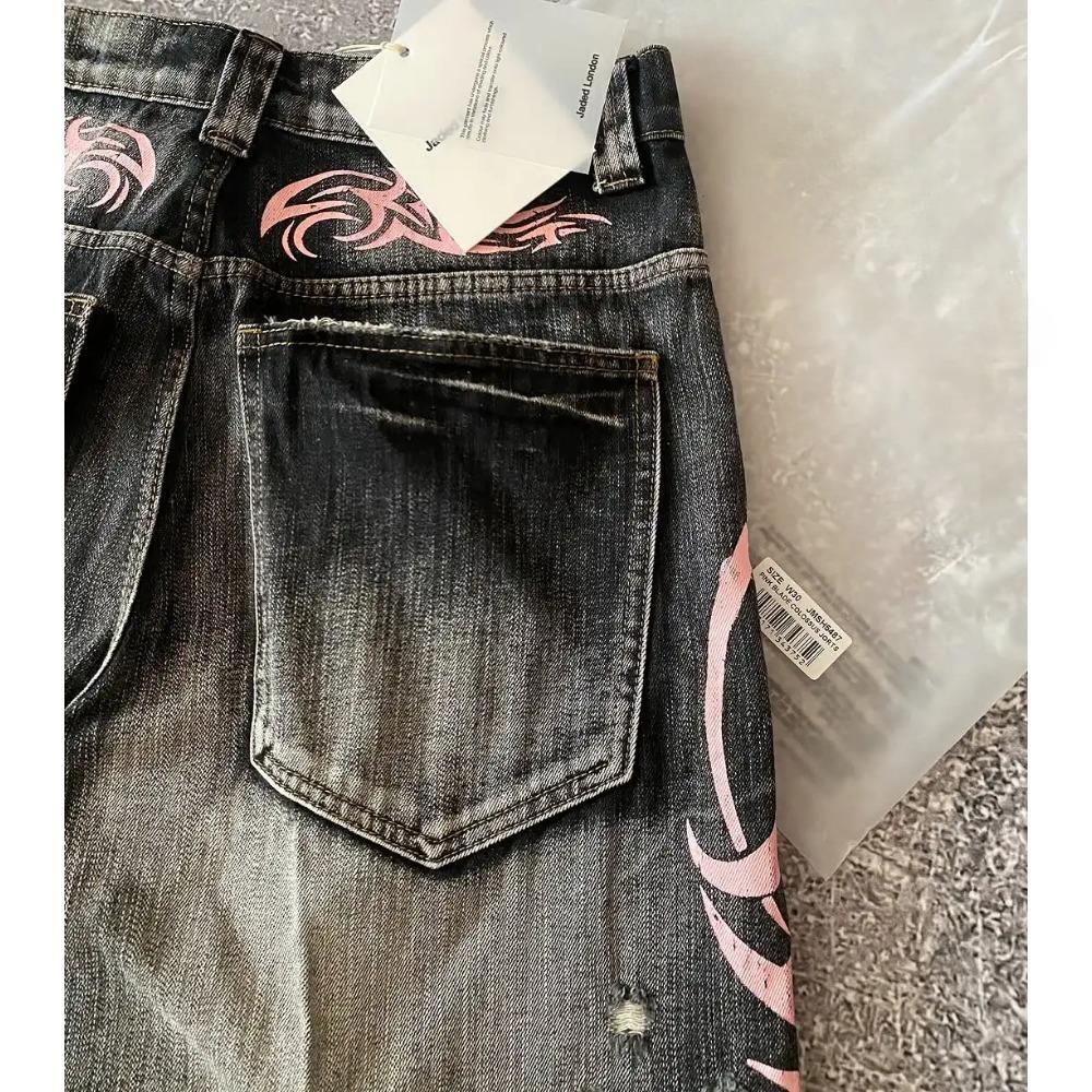 RogueWave Streetwear Y2K Popular Denim Shorts Tassels Design Vintage Shorts Man Hip Hop Fashion Harajuku Punk High Waist Wide Leg Pants