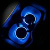 LED Cup Holder Lights For Car 1 Pair Solar USB Charging Internal Decor LED Car Coasters For Interior Automotive Vehicle