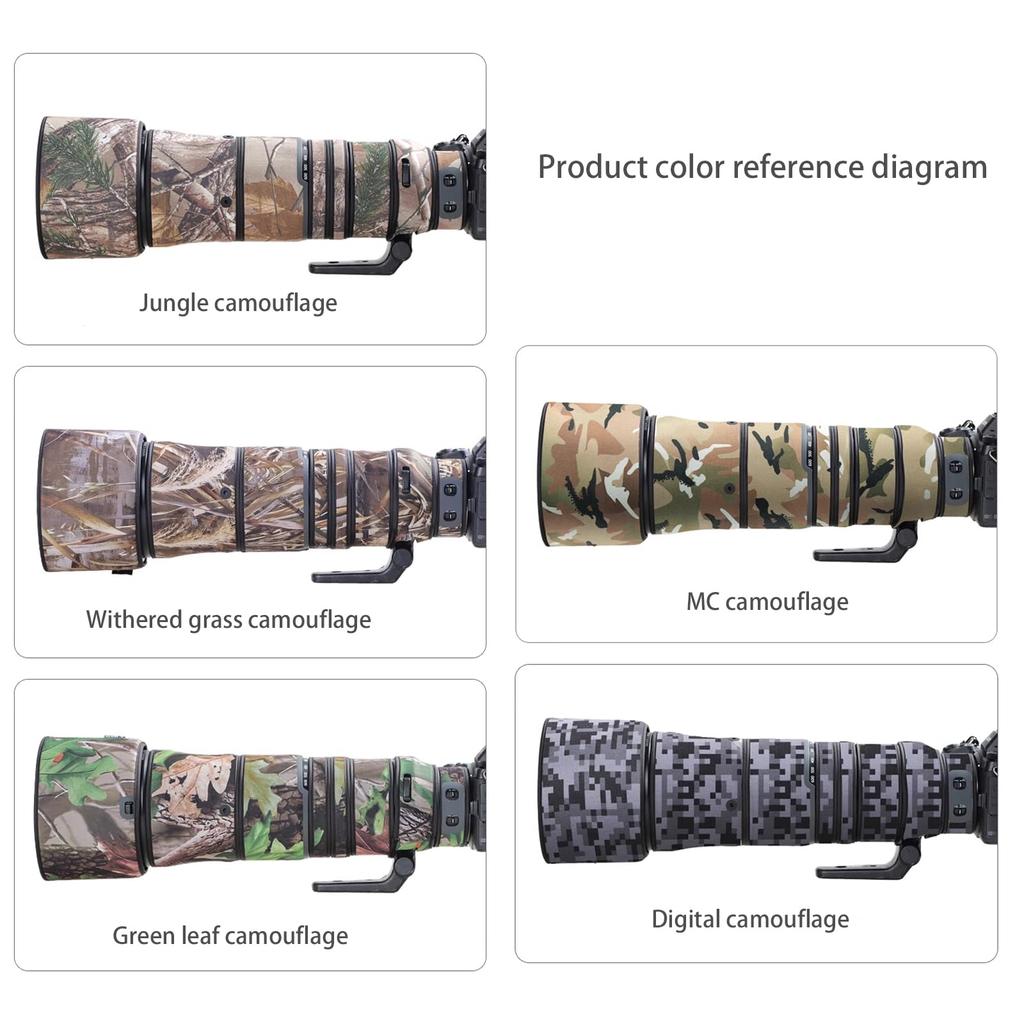 COMEOXO Wasserdichte Objektivabdeckung für Nikon NIKKOR Z VR Teleobjektiv Camouflage Elastisches Stoffobjektivschutz 180-600mm F/5.6-6.3 Objektiv, [Farbe