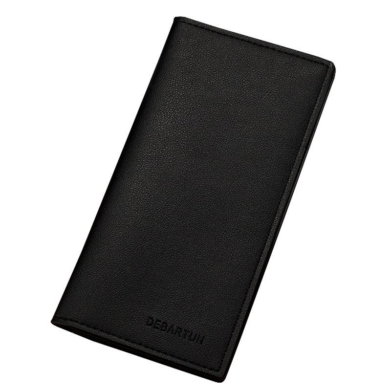 Portafoglio da uomo in morbida pelle ultra sottile: tinta unita, più scomparti per carte, leggero, alla moda, design semplice.