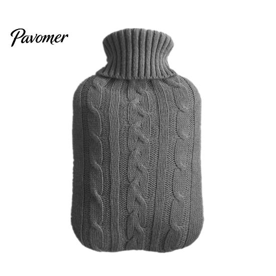 Leak Proof Hot Water Bottle 2000ML with Knit Cover, Leakproof Rubber Bag Large Capacity for Pain Relief, Winter Warm Neck, Shoulder Back Reusable