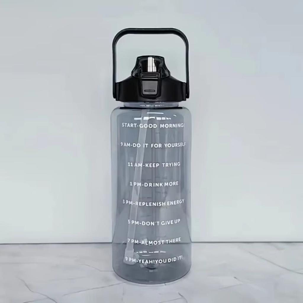 Large Capacity Space Cup Portable Plastic Water Bottle with Straw for Fitness Sports