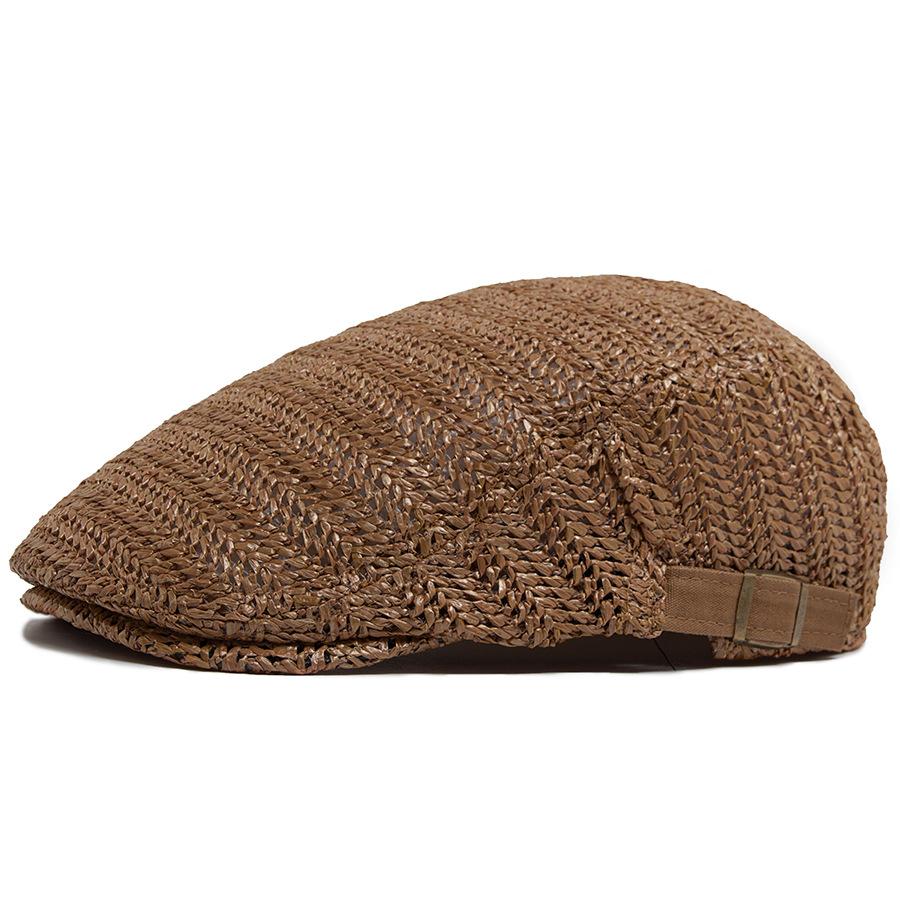 1pc Old Money Style Breathable Straw Berets for Men Women Spring Summer Sun Artist Painter Beret Hat Adjust Flat Cap Newsboy Cap