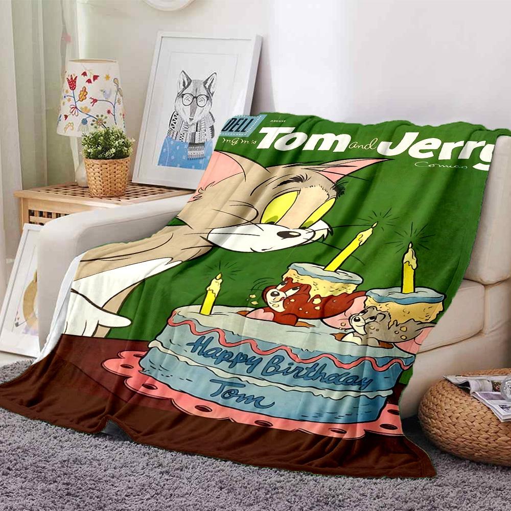 

1pc Tom Jerry Flannel Blanket Soft Warm Throw for Home, Office, Travel, All-Season Cozy Bedding GiftL1124 80cmx120cm(31inx47in)