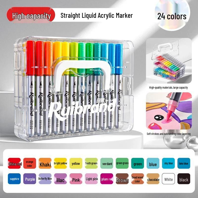 60-Color Washable Acrylic Markers: Watercolor Pens for Children's Art and School Projects