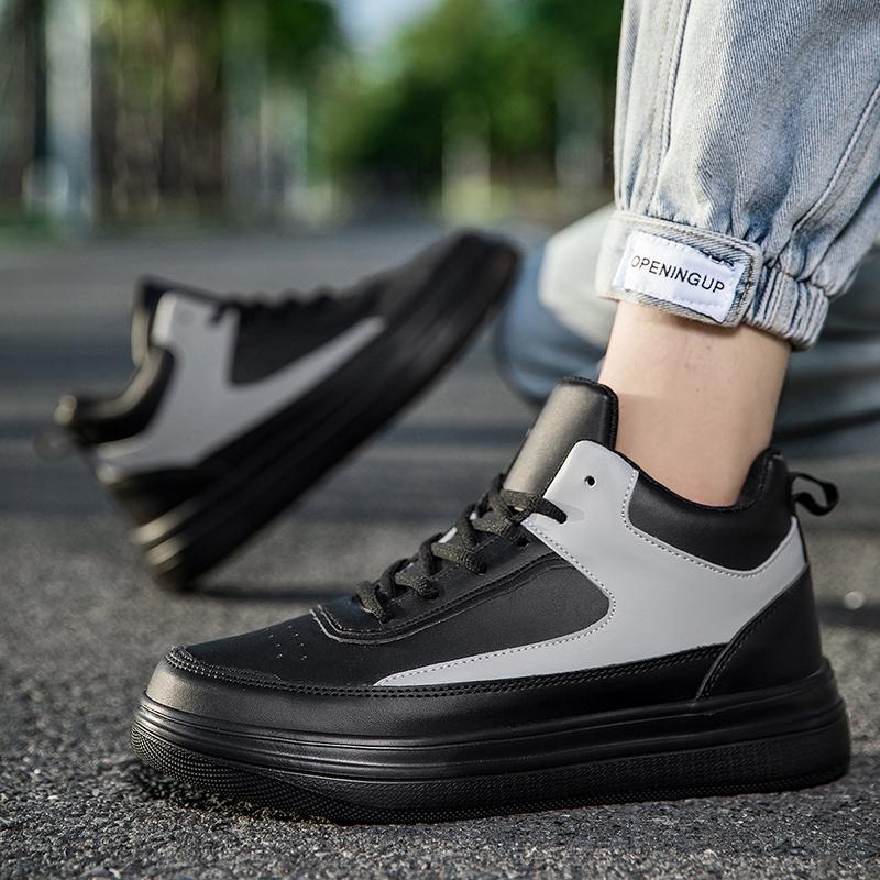 Barbati Negri Sport Skateboard Pantofi Pantofi Studenti Hip-hop Pantofi albi Pantofi inalti de baschet Plus Size