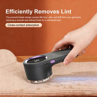 Silent Lint Remover LED Digital Display Lint Removal Tool Multi-Purpose Sweater Shaving Machine for Cashmere/Knitwear/Blanket