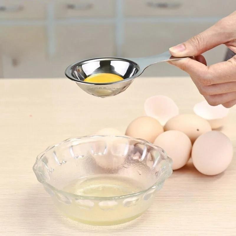 Egg Separator Egg Yolk White Filter Food Grade Eggs Divider Stainless Steel Sieve Kitchen Gadget Baker Tool Egg Extractor