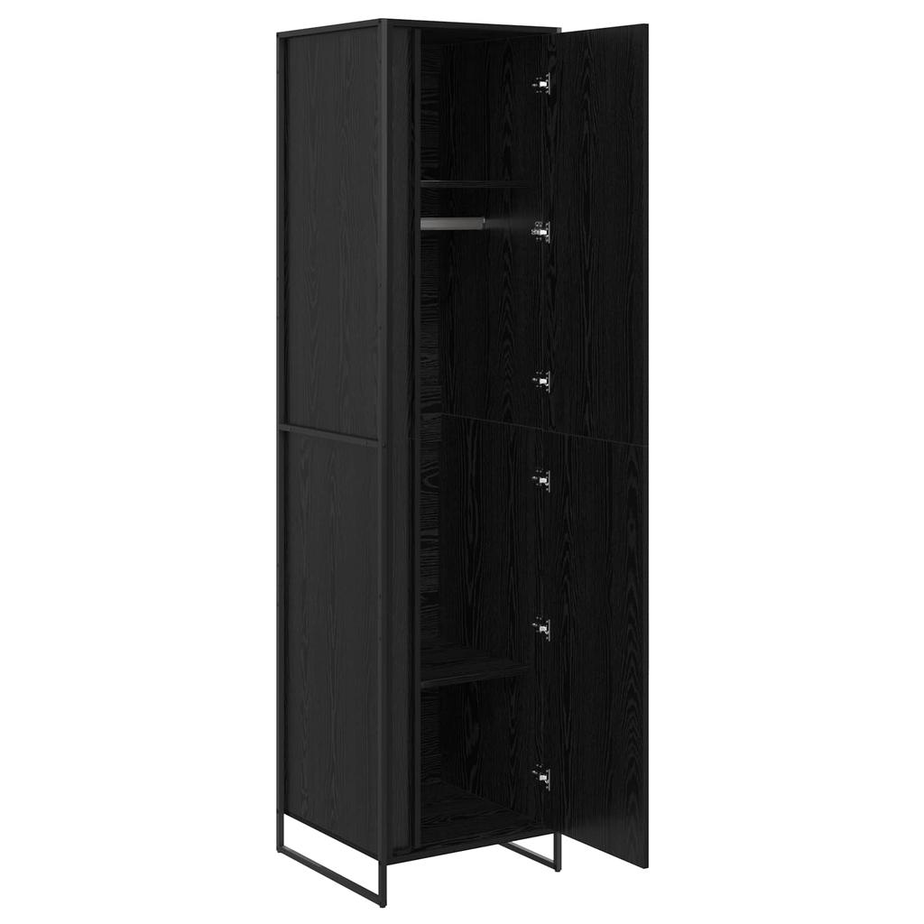 Wardrobe in Black Oak Look 50 x 50 x 200 cm Engineered Wood