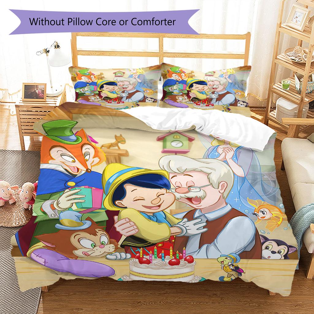 Pinocchio Spirit Beddengoed Dekbedset Dekbedovertrek Kussensloop Huisdecoratie Verjaardagscadeau (1 dekbedovertrek + 2 kussenslopen, zonder binnenkussen)