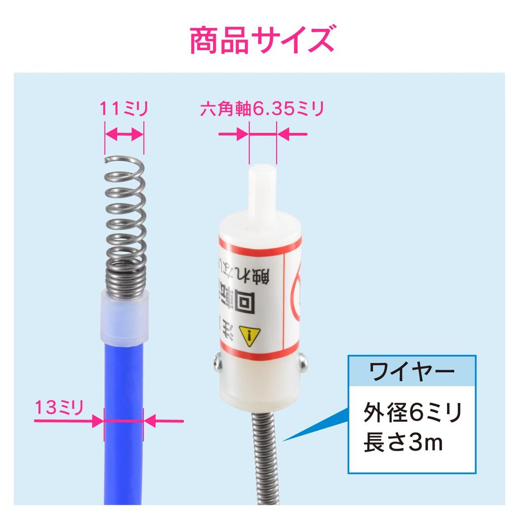 GAONA Pipe Impact Driver 3m Wire Cleaner, Compatible, Length, GA-KK026