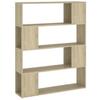 Bookshelf Room Divider Sonoma Oak 100 X 24 X 124 Cm