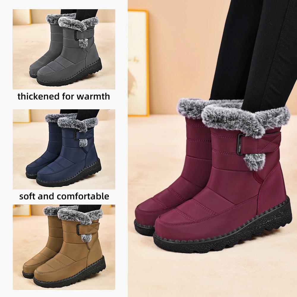 Plus Size Shoes for Women Winter Fashion Plush Warm Comfortable Platform Non-slip Short Boots Casual Snow Boots Ankle Shoes