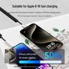 240W Cyber Spring 4-in-1 Retractable Data Cable for Apple & Huawei iPhone 16