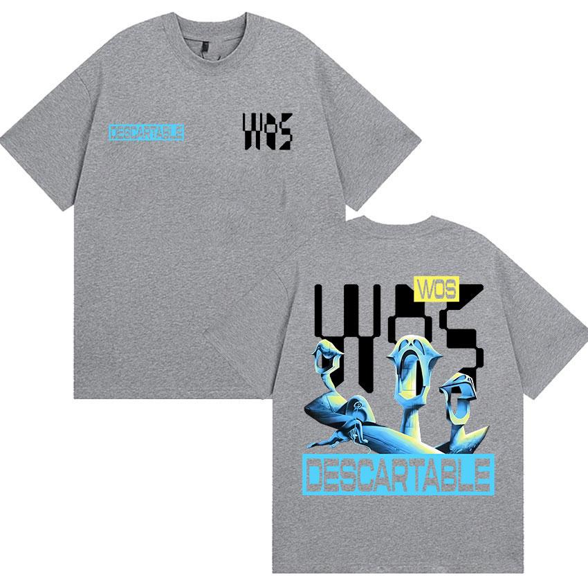 Rapper Wos Ds3 Album 2025 Logo Graphic T-shirt Men's Retro Fashion High Quality T Shirt Hip Hop Oversized Cotton Tees Streetwear
