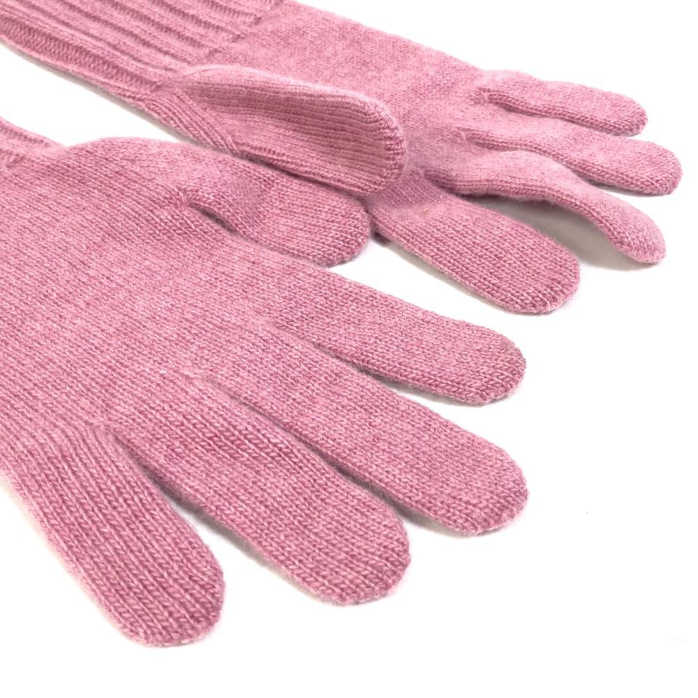 FENDI FXY554 Zucca patch glove logo gloves Wool / Cashmere pink