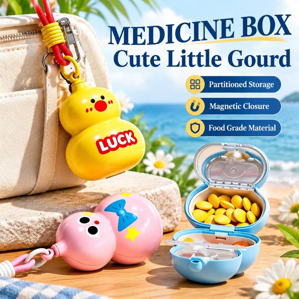 Sealed Portable Medicine Box 4-grid Mini Pill Organizer New Gourd Pill Case Daily Carry