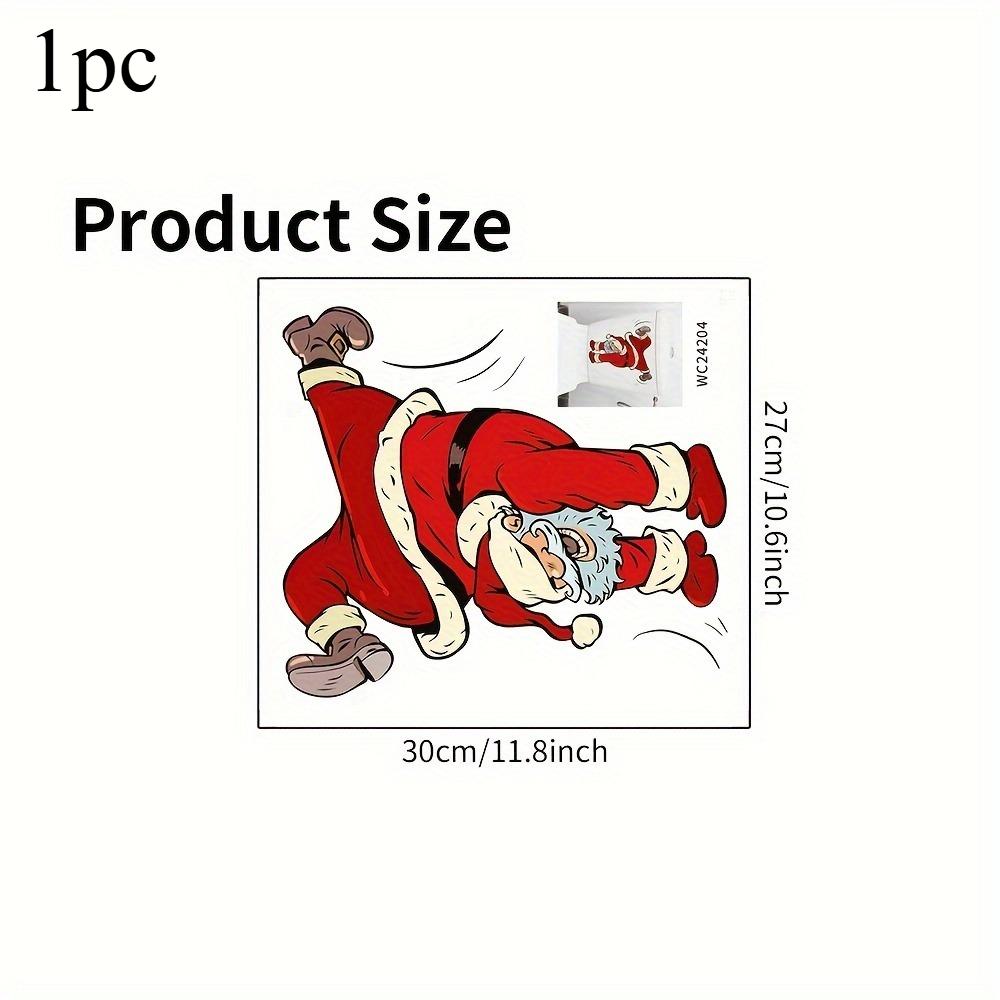 1pc Santa Claus Toilet Bathroom Sticker Self-Adhesive Christmas Decorations Toilet Lid Decoration Christmas Bathroom Accessories