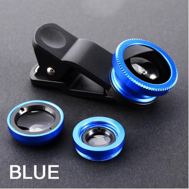 3 In 1 Wide Angle Micro Zoom Fisheye Lens Clip For Samsung Huawei Phone Camera Webcam Cover Case