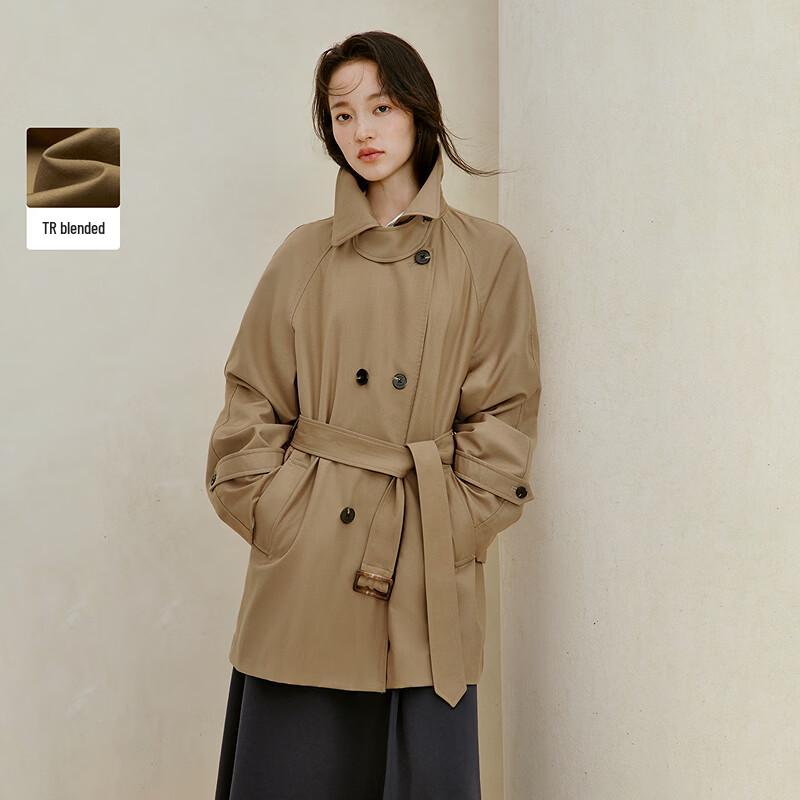 INMAN British Style Double-Breasted Khaki Trench Coat L