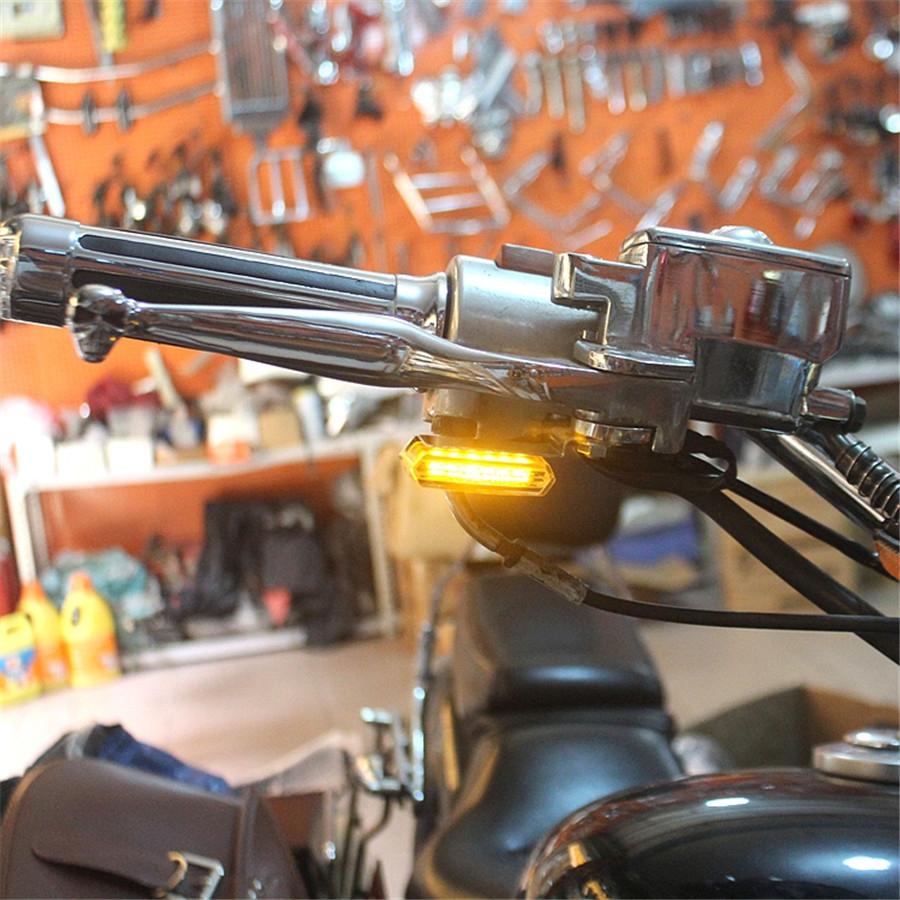 For Honda Yamaha Kawasaki Suzuki 2PCS Flowing Water Universal Mini LED Motorcycl