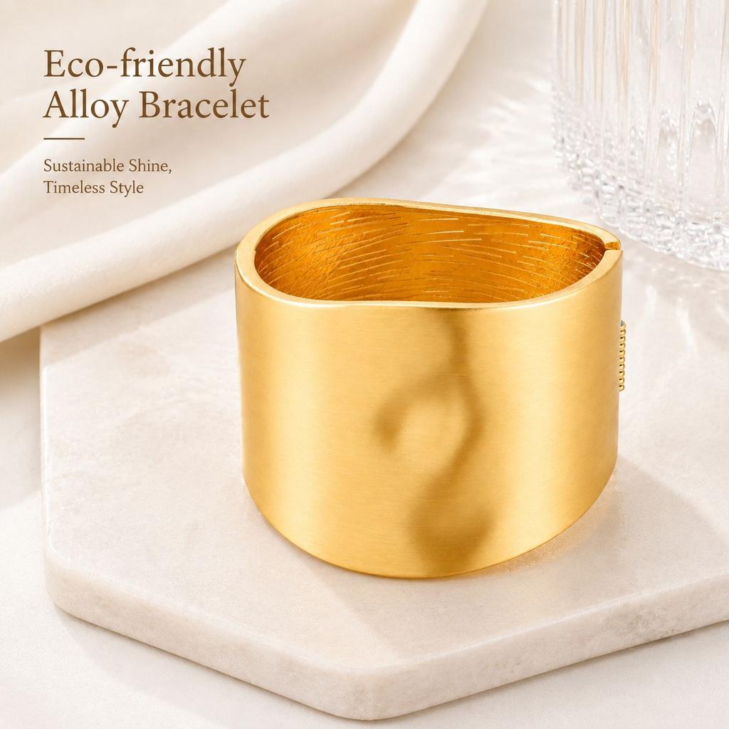 European and American Personality Simple Fashion Smooth Geometric Bracelet Irregular Exaggerated Design Brushed Jewelry