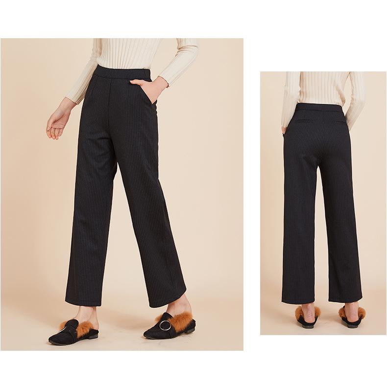 Premium Maulbeerseide Flanell Hose mit geradem Bein - Dick, Warm und Bequem 4178