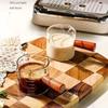 1/5PCS Glass Measuring Cup Wood Handle Glass Espresso Measuring Cup Double Single Mouth Milk Coffee Clear Mug Coffee Supplies