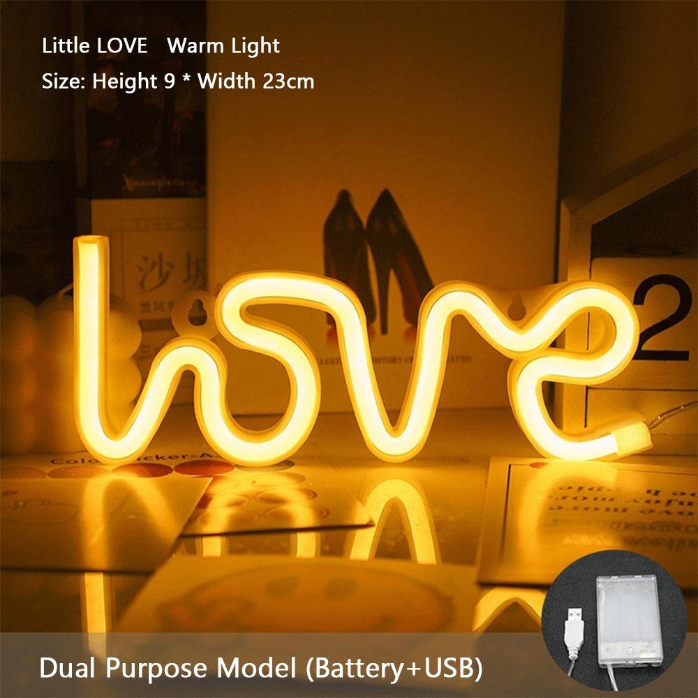LED Atmosphere Light Love Shape Light Battery Powered Wall Lamp Valentine's Day Gifts