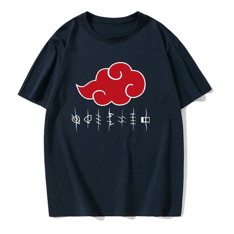 Men's and Women's Casual T-shirt Akatsuki Moire Print Casual Fashion Summer Comfortable Street Wear Hip Hop Top Short Sleeve