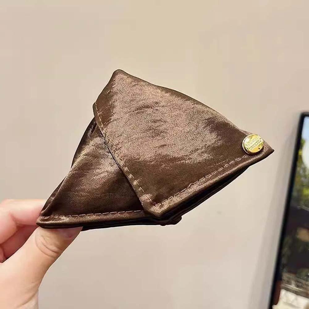 Elegant Cloth Hair Claw Plastic Women Hairgrips Versatile Satin Triangle Shark Clip Party