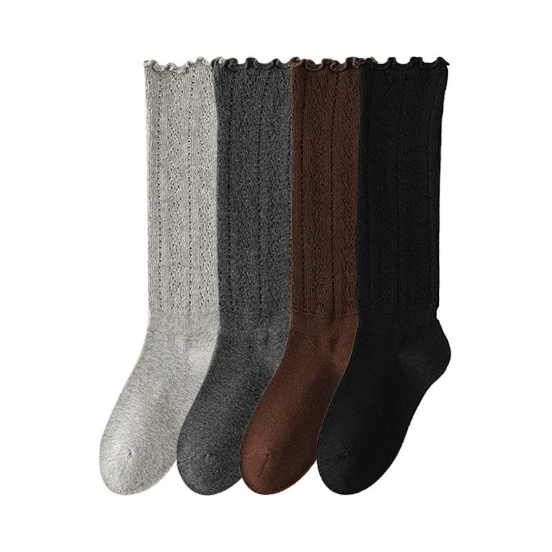 Female Spring and Autumn Retro Show Thin Everything with Long Leg Cotton Socks